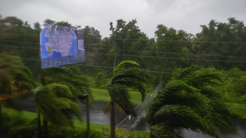 Tropical storm-force winds from Hurricane Milton lashed cities on Florida’s western shoreline and spun up tornadoes across the state many hours before landfall.