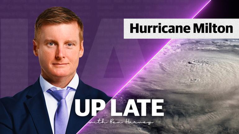 Up Late Thursday.  In tonight’s show, Harvey tears apart the conspiracy theories about Hurricane Milton and reviews two bizarre storm survival techniques.  Plus, why everyone’s talking about the peculiar choice of hosts for US election coverage, from a porn star to former Aussie Prime Minister, who’s in the hot seat?