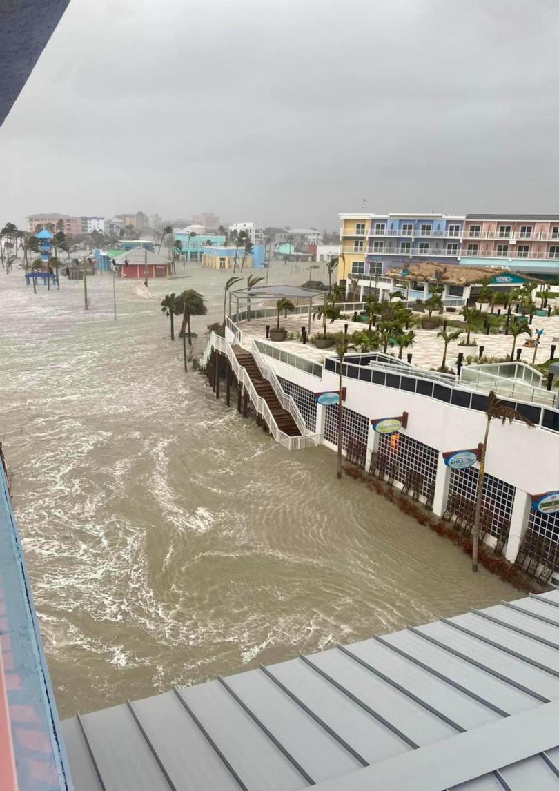 The storm surge as it moved into Fort Myers Beach, Florida.