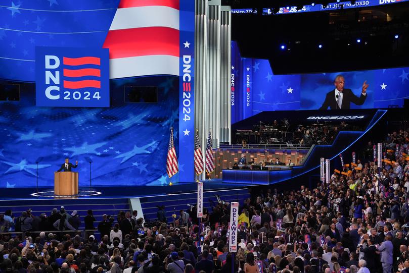 Former President Barack Obama also spoke at the Democratic National Convention in August. 