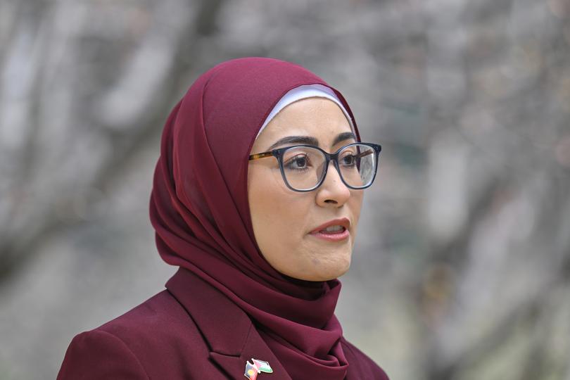 Independent Senator Fatima Payman at a press conference Parliament House in Canberra, Wednesday, October 9, 2024. (AAP Image/Mick Tsikas) NO ARCHIVING