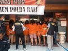 Bali police held a press conference where the arrested people were shown to the media.