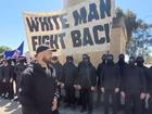 About 50 people were demonstrating in Corowa on Saturday before police split them up. (HANDOUT/THE NOTICER)