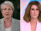 Nat Barr and Tanya Plibersek on Sunrise on Monday morning. 