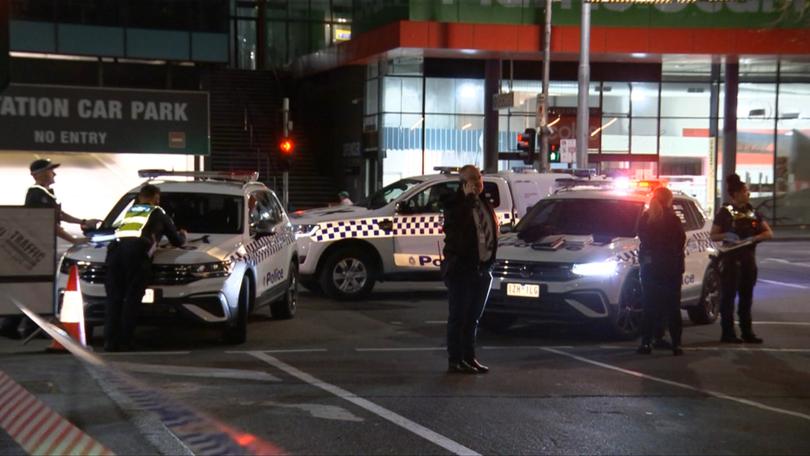 A young man is fighting for his life after being found with a gunshot wound to his torso in the Melbourne CBD. 