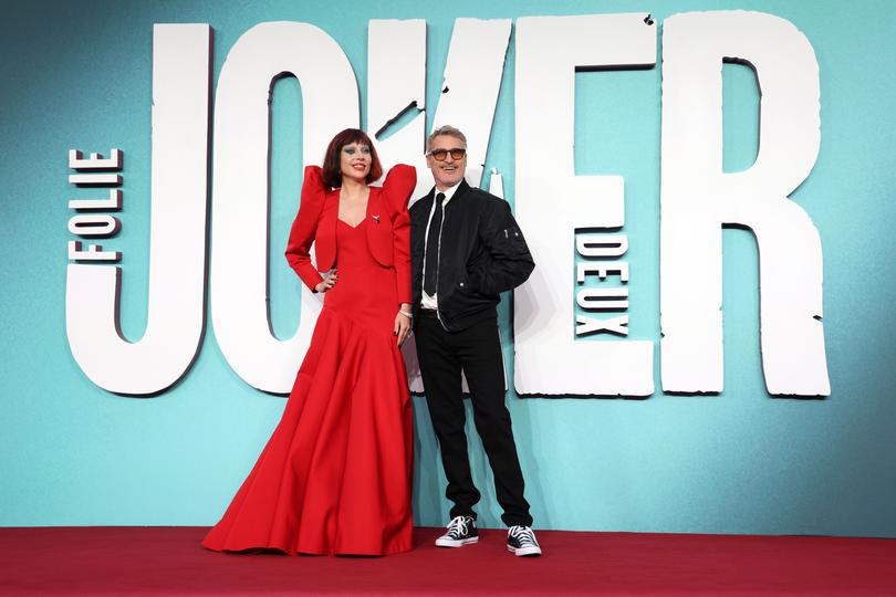 LONDON, ENGLAND - SEPTEMBER 25: Lady Gaga and Joaquin Phoenix attend the UK Premiere of "Joker: Folie à Deux" at Cineworld Leicester Square on September 25, 2024 in London, England. (Photo by Tristan Fewings/Getty Images for Warner Bros. Pictures)