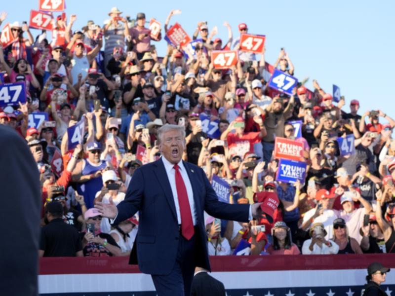 Donald Trump at a rally in Coachella