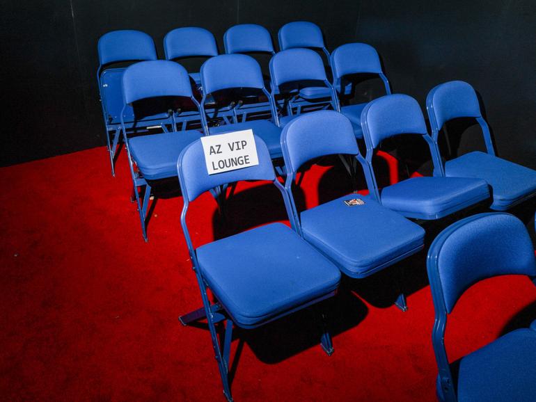 The Arizona delegation area is empty at the end of day three of the Republican National Convention at the Fiserv Forum in Milwaukee on July 17, 2024. 