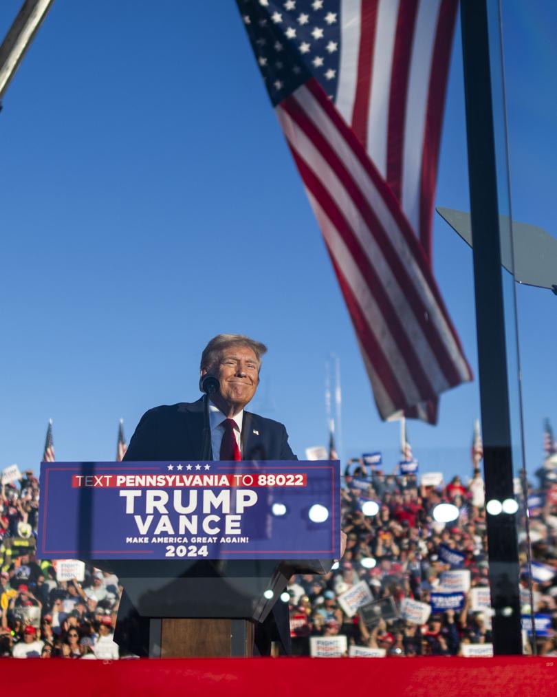 Former President Donald Trump, the Republican presidential nominee, speaks at a campaign rally in Butler, Pa., Oct. 5, 2024. 