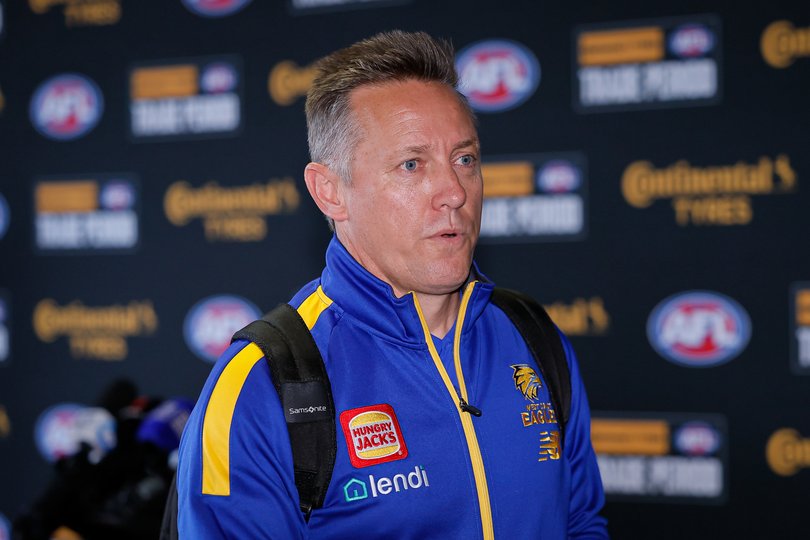 MELBOURNE, AUSTRALIA - OCTOBER 16: Matthew Clarke, West Coast Eagles List Manager arrives during the final day of the 2024 Continental Tyres AFL Trade Period at Marvel Stadium on October 16, 2024 in Melbourne, Australia. (Photo by Dylan Burns/AFL Photos)