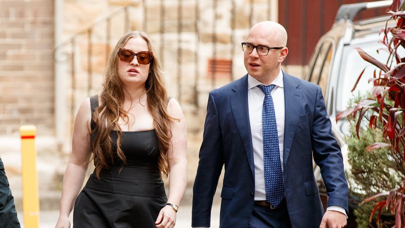 Paula Hitchcock and husband Nassib Thoumi arrive at the NSW Supreme Court in Sydney where shes battling her half siblings in the Pratt family.