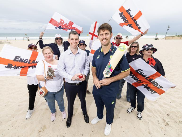 Mitch Marsh was on hand to reveal the dates of next summer’s Ashes series. 