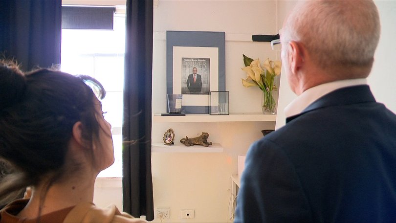 Current resident Anya Yakubova, 27, has a framed photo of former resident Anthony Albanese inside the home.