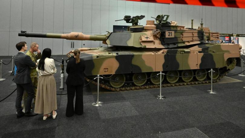 An Abrams M1A2 tank on display