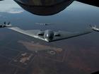 Two US Air Force B-2 Spirit Stealth Bombers in action during exercises in Australia in 2022.