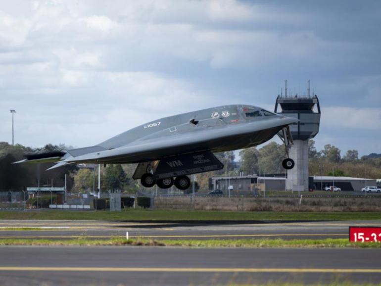 A United States B-2 stealth bomber has struck underground Houthi weapons storage sites in Yemen. (AP PHOTO)