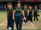 Tahlia McGrath of Australia looks dejected as she leads Australia off the field.