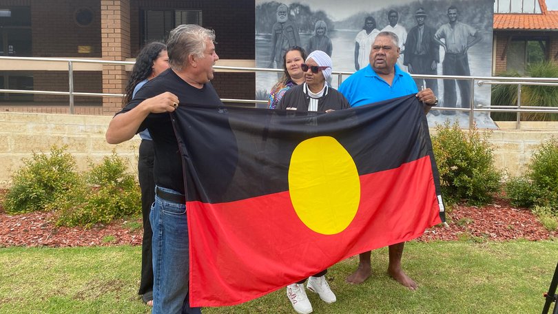 Protesters in Collie.