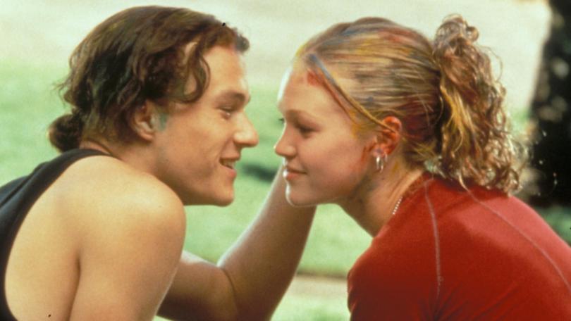 Heath Ledger and Julia Stiles in 10 Things I Hate About You.