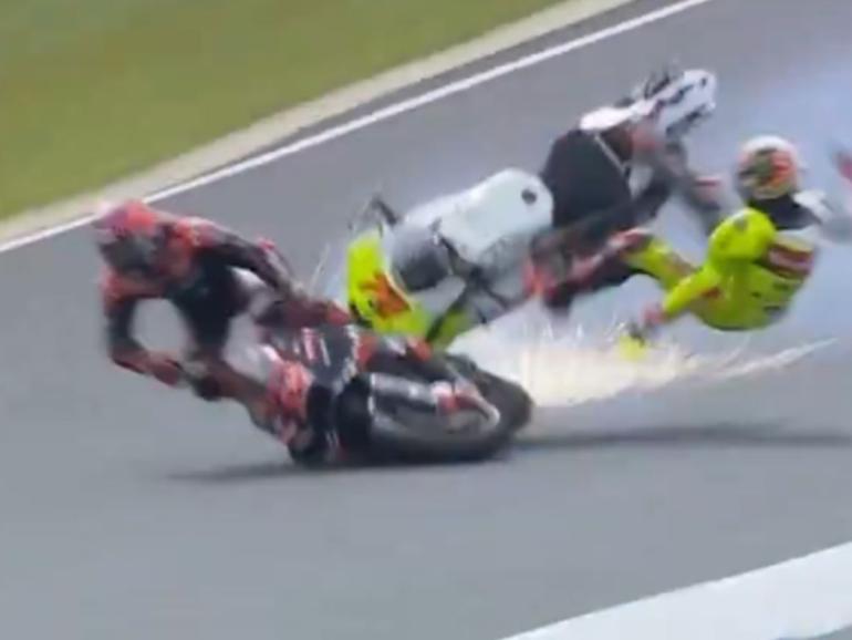 Marco Bezzecchi and Maverick Vinales were involved in a scary crash at Phillip Island. 