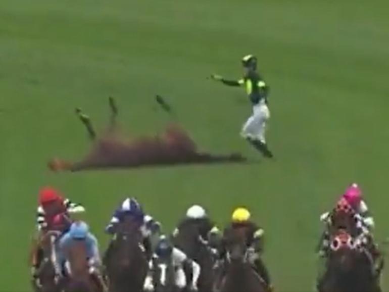 Think About It fell at Randwick on Saturday.