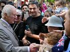 King Charles shook hands with well-wishers outside a Sydney church service. (Dean Lewins/AAP PHOTOS)