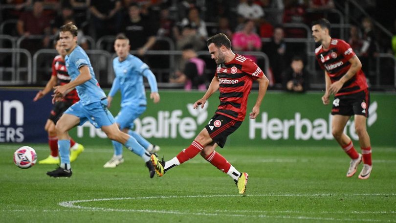 Juan Mata started on the bench in his first game for the Wanderers. (Dean Lewins/AAP PHOTOS)