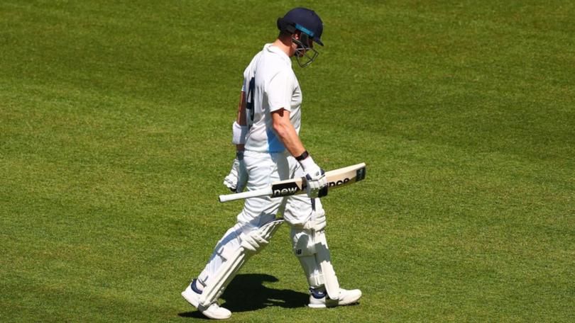 Steve Smith only made three for NSW on day two of the Sheffield Shield match against Victoria. (Morgan Hancock/AAP PHOTOS)