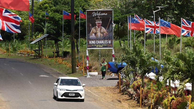 The village of Siumu prepares to host King Charles III and Queen Camilla on October 22, 2024, in Upolu, Samoa. 