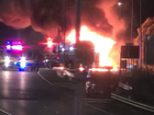 A B-double truck has erupted in flames following a crash on a major Queensland motorway.