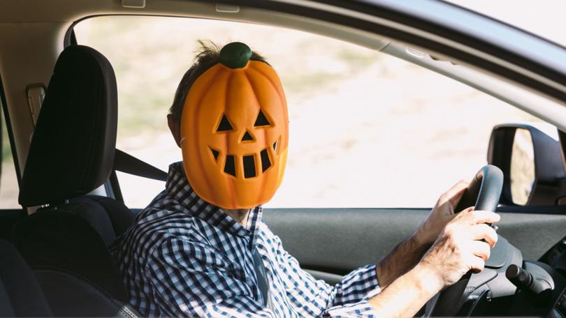 Halloween costumes behind the wheel are a no-go, if relevant state authorities deem them to impact a driver’s movement or vision.