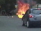 A gunman accidentally set himself on fire while trying to burn a car in Sydney's west. (Supplied by Nsw Police/AAP PHOTOS)