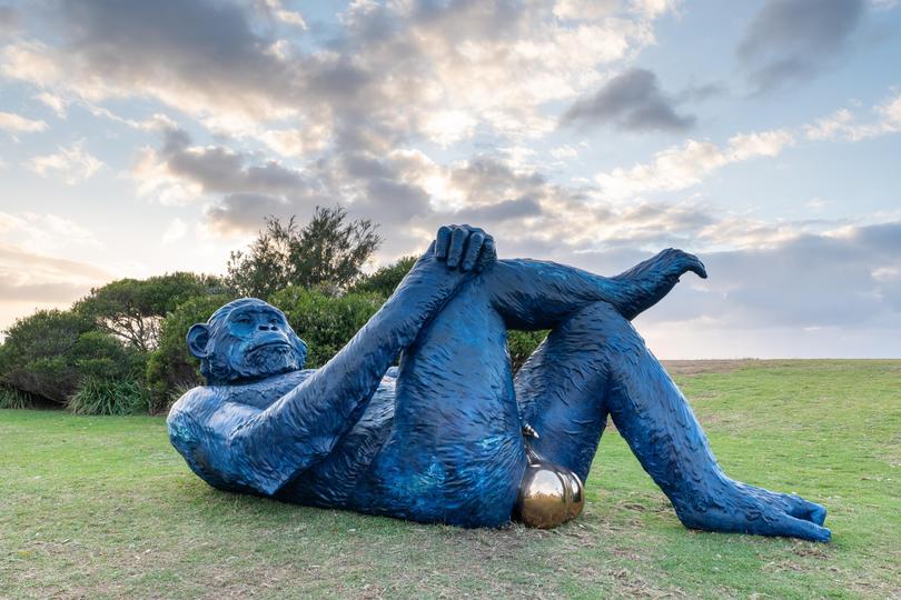 A gigantic blue chimpanzee with a golden scrotum, by French artist, Denis Defrancesco, is emerging as a clear favourite with visitors. 