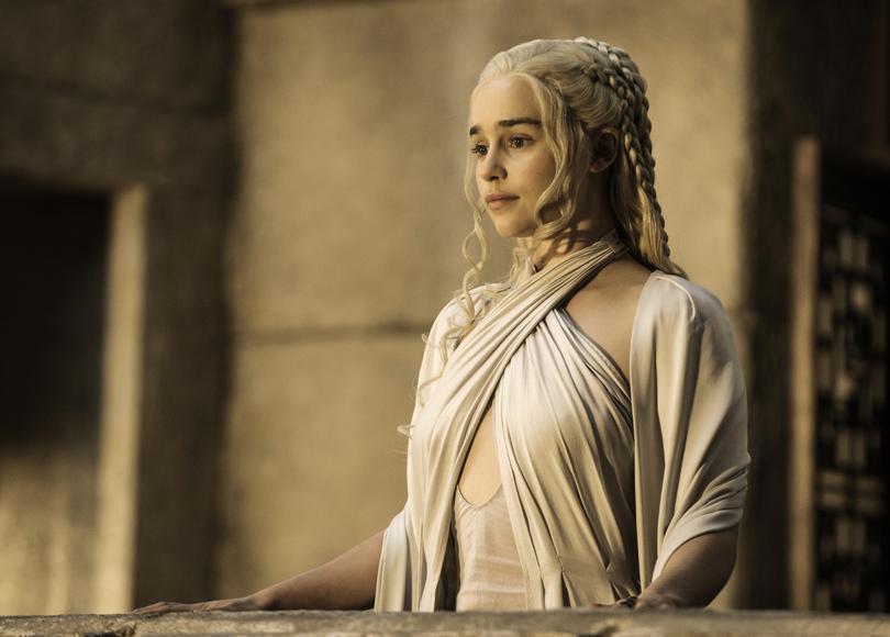 Emilia Clarke as Daenerys Targaryen in Game of Thrones. 