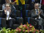 British Prime Minister Keir Starmer and Prime Minister Anthony Albanese during the opening ceremony for the Commonwealth Heads of Government meeting in Samoa.