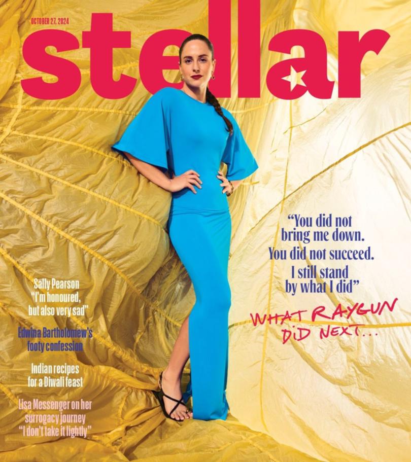 Rachael 'Raygun' Gunn on the cover of Stellar Magazine.