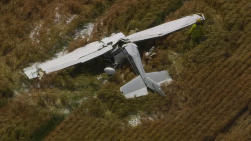 The plane crashed into a field near Bacchus Marsh Aerodrome.