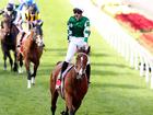 Via Sistina (IRE) ridden by James McDonald wins the Ladbrokes Cox Plate.