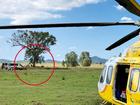 A man in his 40s was rescued from a rural property in Raglan after a dirt bike accident on Saturday.