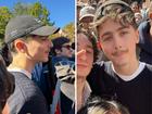 Timothee Chalamet set off a chorus of shrieking fans when he surprised them at an unofficial lookalike competition in New York City.