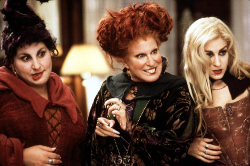 Kathy Najimi, Bette Midler and Sarah Jessica Parker in Hocus Pocus.