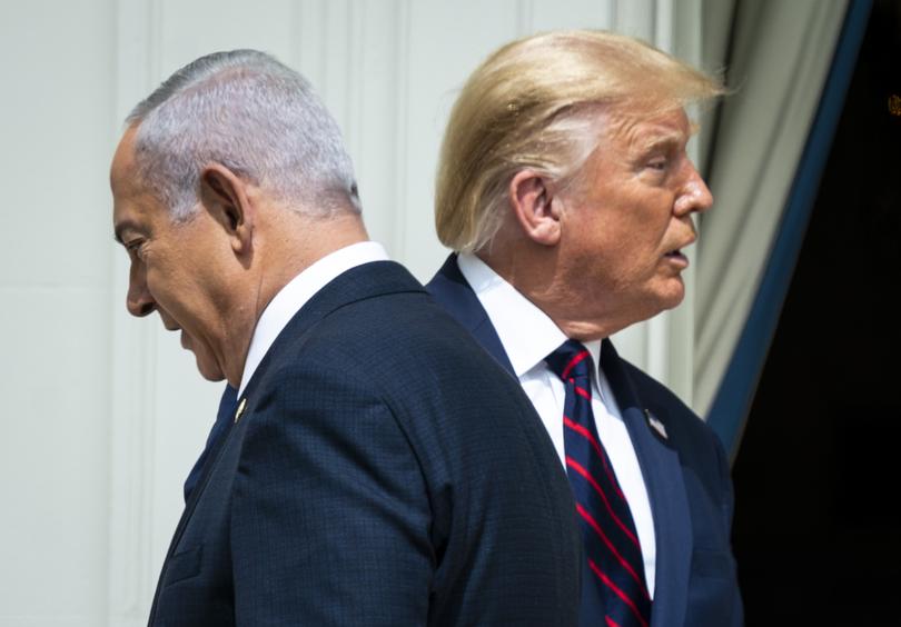 President Donald Trump with Israeli Prime Minister Benjamin Netanyahu at the White House in Washington, on Sept. 15, 2020. 