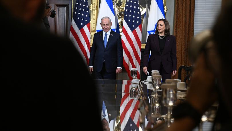 Vice President Kamala Harris and Prime Minister Benjamin Netanyahu of Israel at the White House in July.