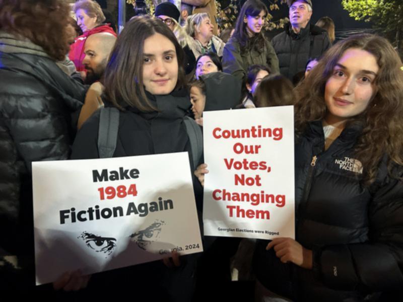 Demonstrators in Tbilisi, Georgia