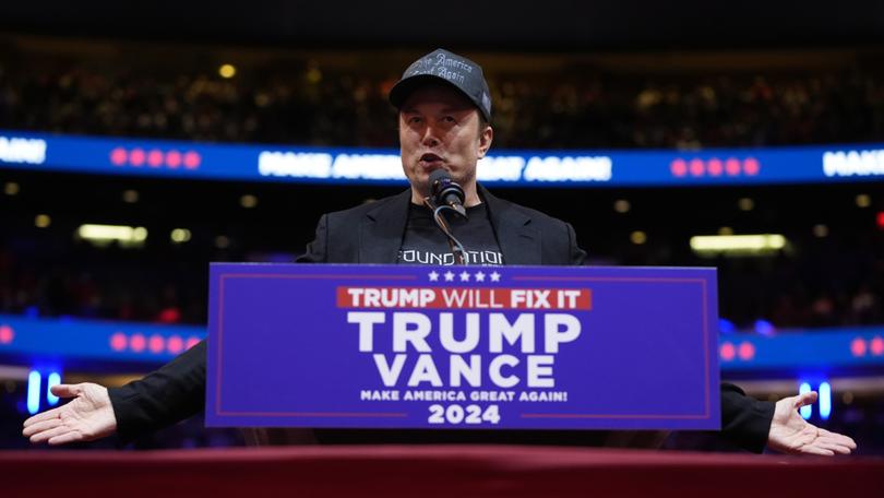 Elon Musk speaks before Republican presidential nominee former President Donald Trump at a campaign rally at Madison Square Garden, Sunday, Oct. 27, 2024, in New York. (AP Photo/Alex Brandon)