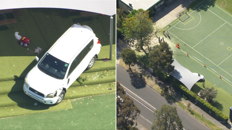 A child was killed when a table of five children at a school was hit by a car in the inner Melbourne suburb of Hawthorn East on Tuesday afternoon.