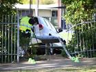 The driver of a car that smashed through a school fence on Tuesday has been freed.  (Joel Carrett/AAP PHOTOS)