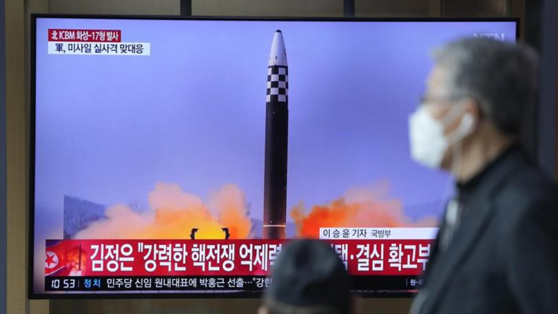 South Korea says there are signs the North is set to test an ICBM designed to reach the US mainland. (AP PHOTO)