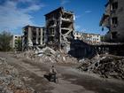 Damaged buildings in Siversk, Ukraine, Oct. 23, 2024. A muted response to UkraineÕs Òvictory planÓ and steep challenges on the battlefield leave Kyiv searching for a Plan B. (Tyler Hicks/The New York Times)