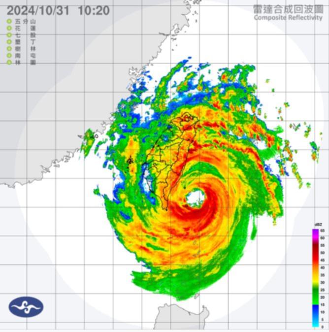 Radar image of Typhoon Kong-rey